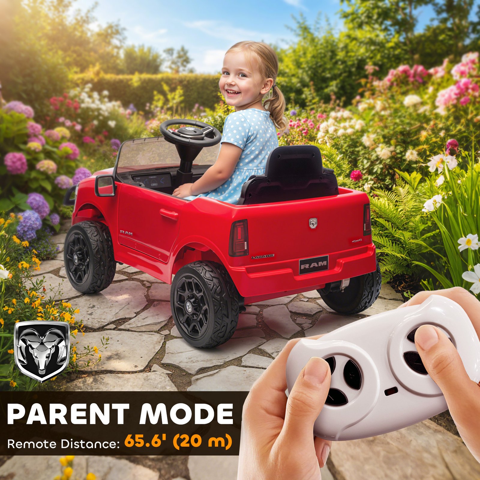 Licensed Dodge RAM Kids Ride-On Truck - Image 7