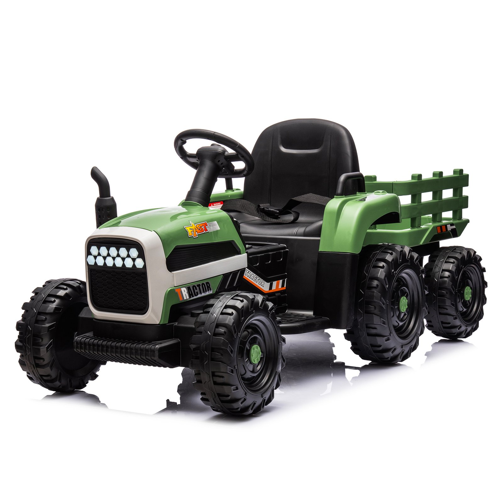 Kids Electric Ride-On Tractor with Trailer - Image 4