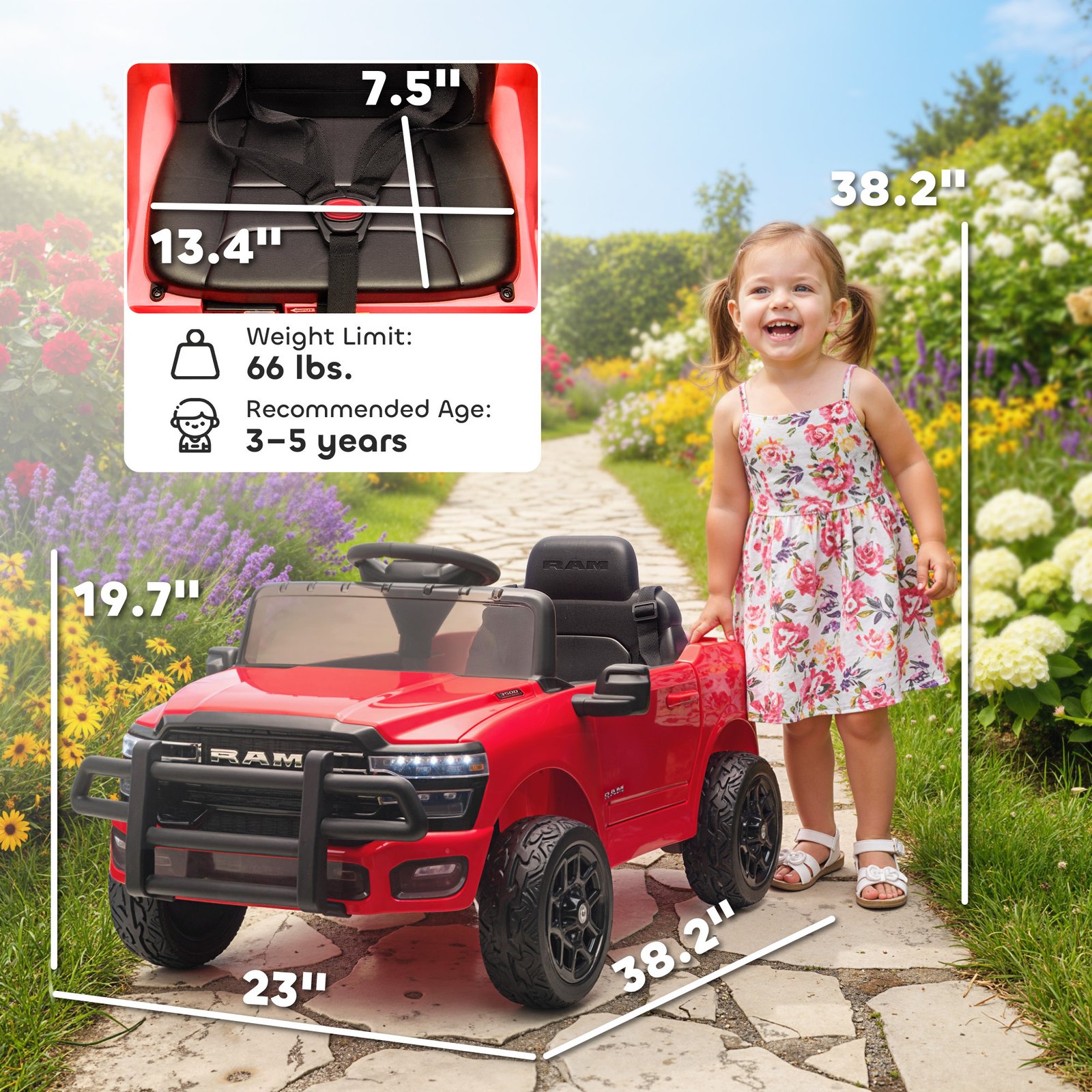 Licensed Dodge RAM Kids Ride-On Truck - Image 3