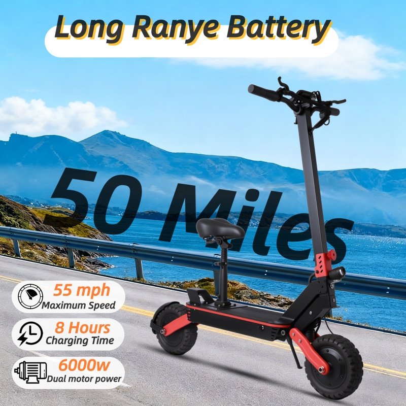Off-Road Dual-Motor Electric Scooter with Seat