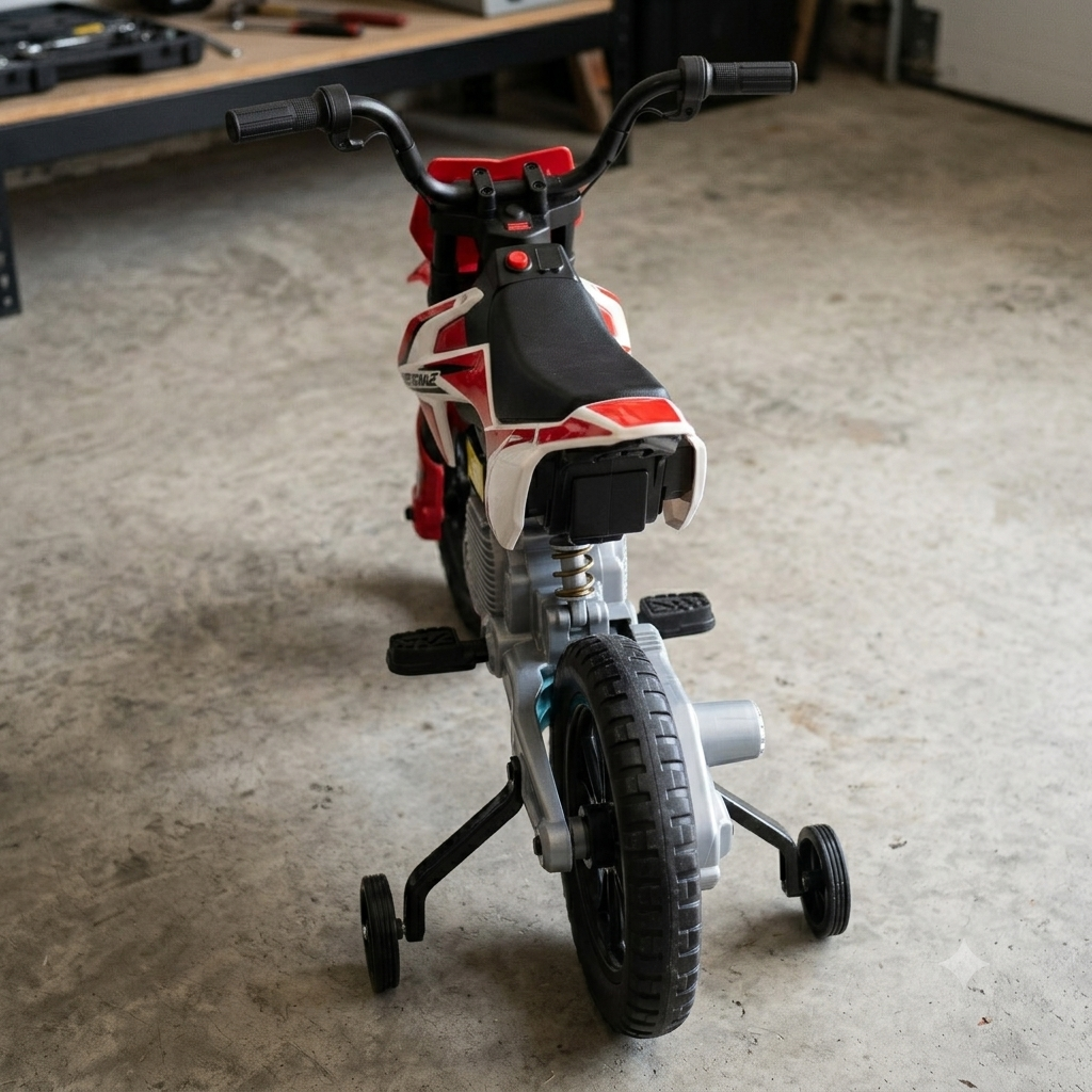 Kids Electric Motorcycle w/Training Wheels - Image 6