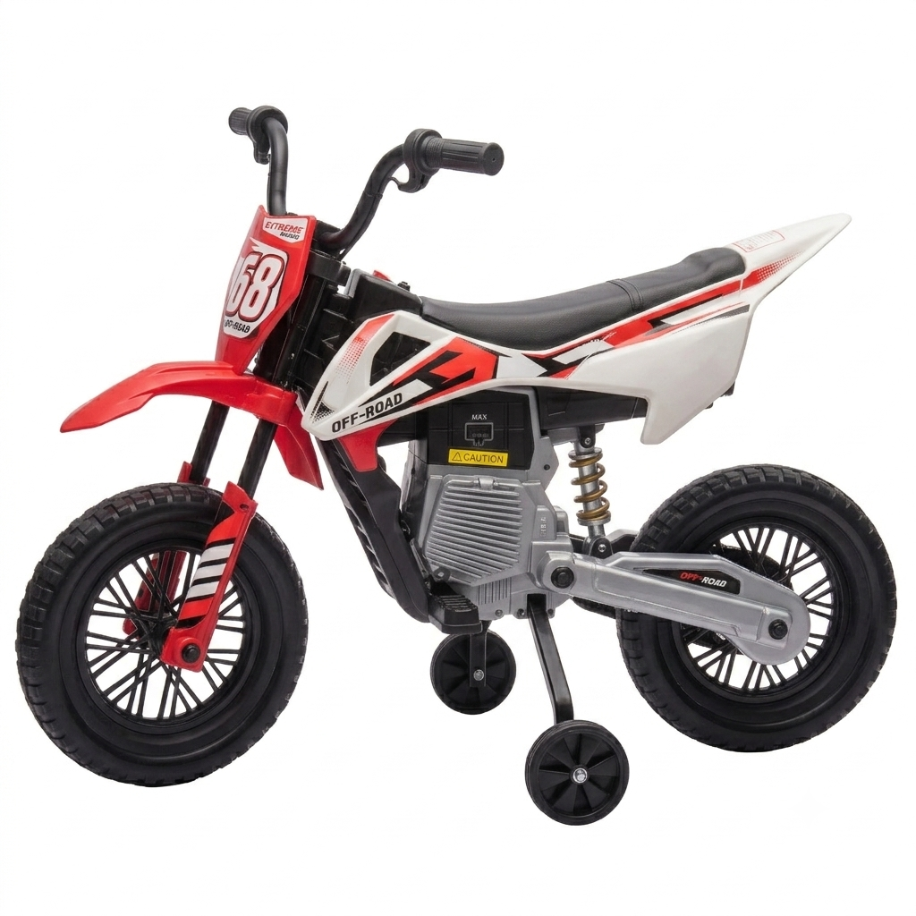 Kids Electric Motorcycle w/Training Wheels - Image 4