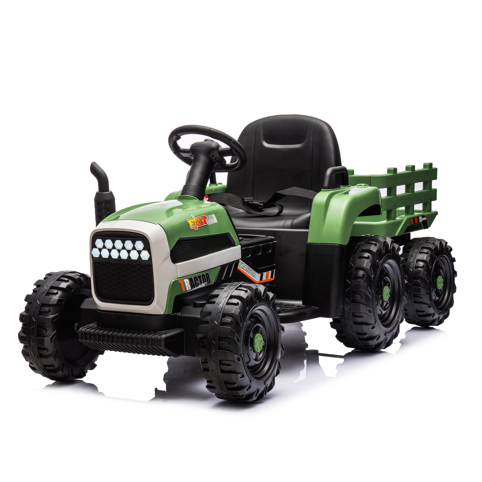 Kids Electric Ride-On Tractor with Trailer - Image 5