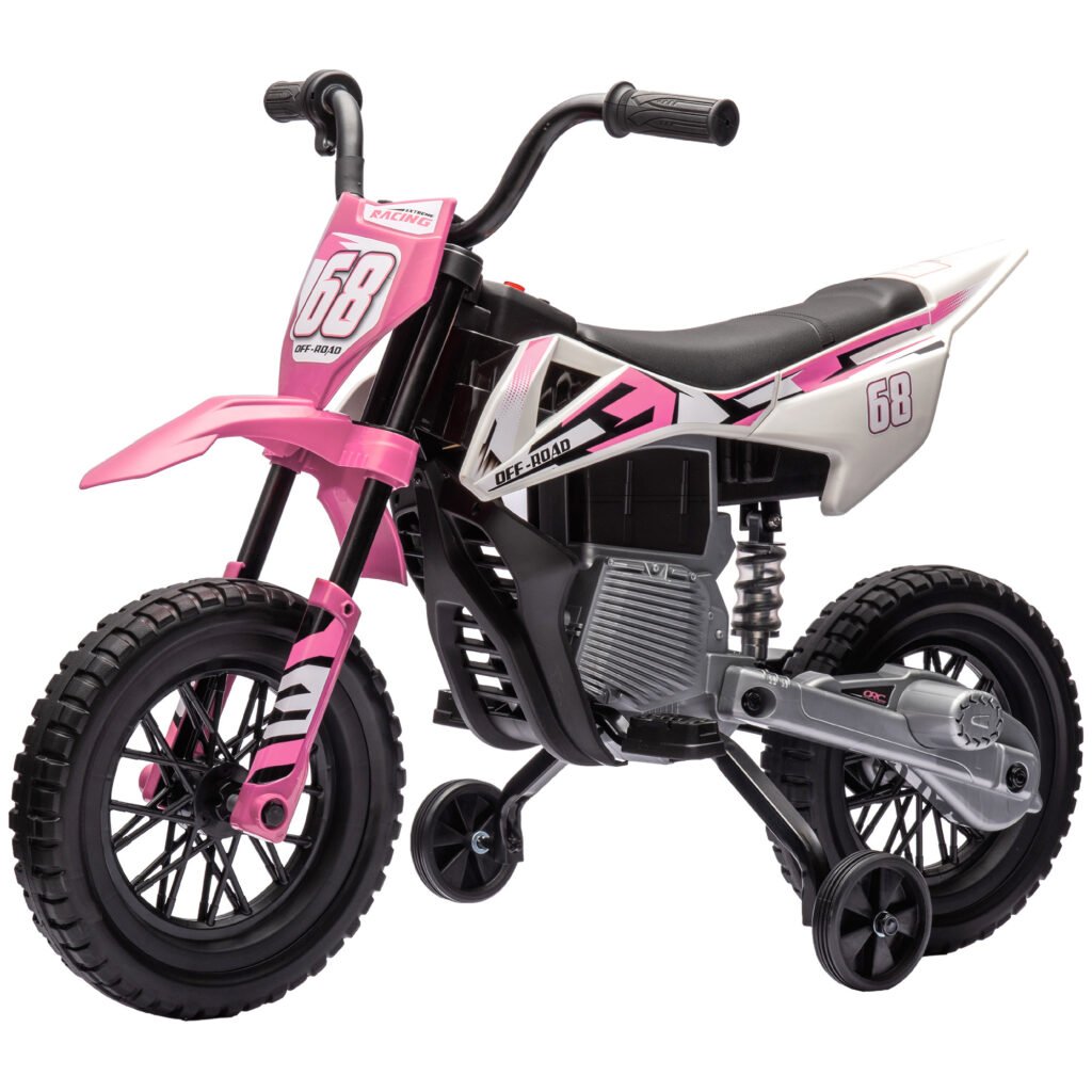 Kids Electric Motorcycle w/Training Wheels