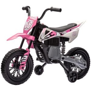 Kids Electric Motorcycle w/Training Wheels