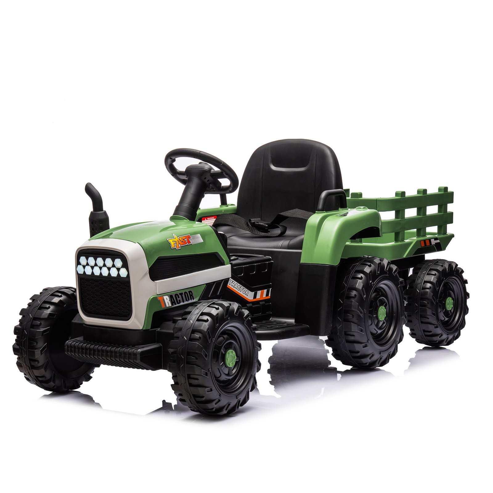 Kids Electric Ride-On Tractor with Trailer - Image 3